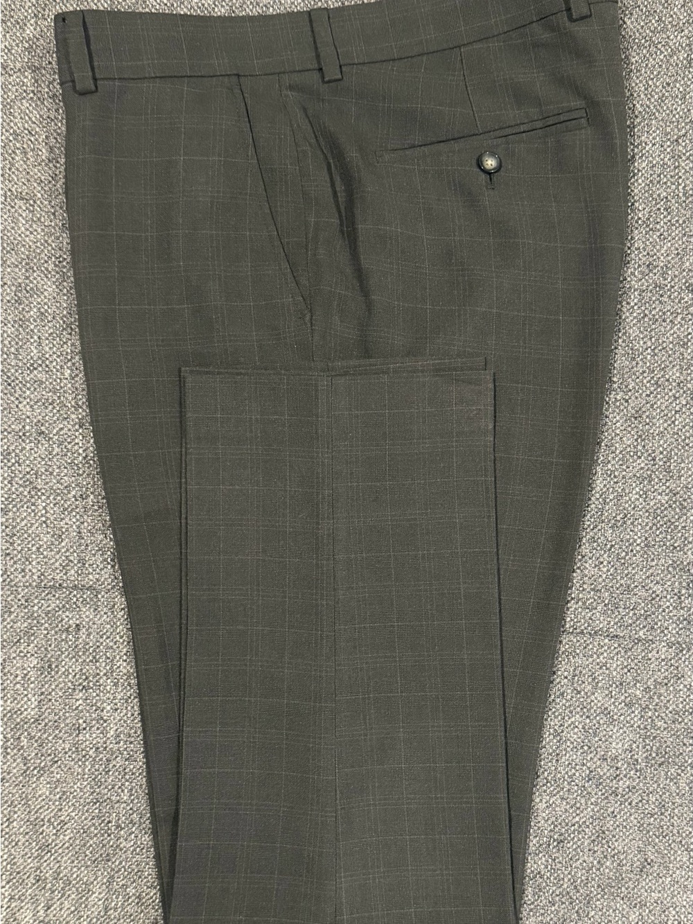 Tommy Hilfiger Olive Windowpane Flat-Front Dress pant